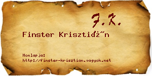 Finster Krisztián névjegykártya